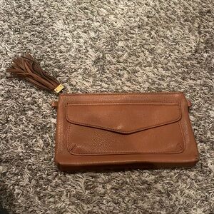 Faux leather clutch
